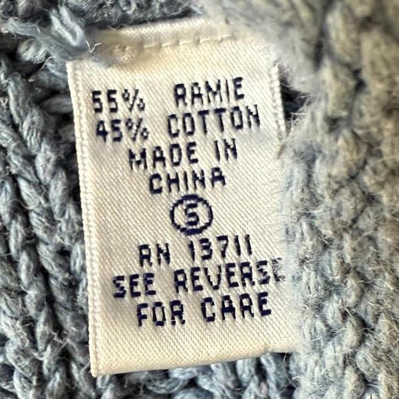 Bravo Blue Gray Cable Knit Deep V-Neck Sweater – Size S - Picture 7 of 7